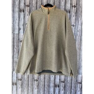 ORVIS SIMOON TWEED QUARTER ZIP SWEATSHIRT‎ SWEATER LEATHER PATCH XXL MENS